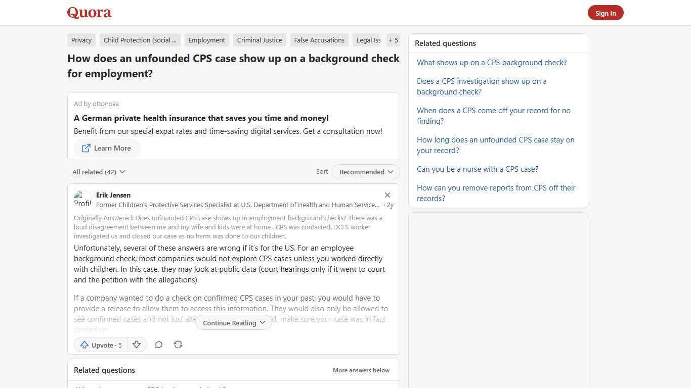 How does an unfounded CPS case show up on a background check for employment? - Quora