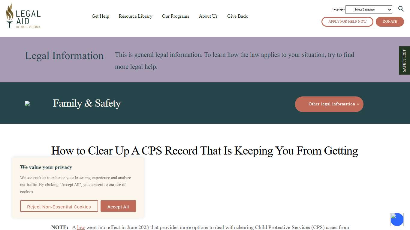How to Clear Up A CPS Record That Is Keeping You From Getting a Job - Legal Aid WV