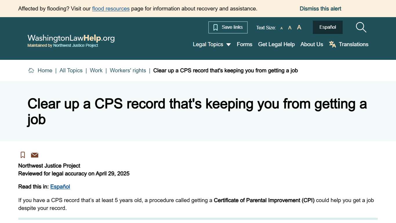 Clear up a CPS record that's keeping you from getting a job | Washington Law Help